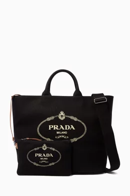 Buy Prada Black Black Large Hemp Tote Bag for Women Online Ounass Kuwait