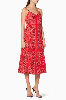 Red bandana print dress cheap
