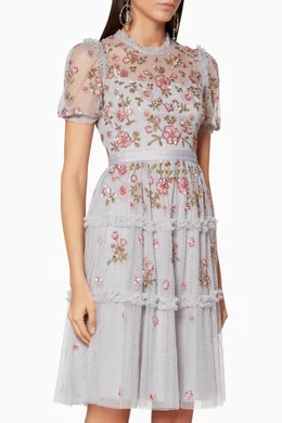 Buy Needle Thread Blue Dusk-Blue Carnation Sequin Dress for