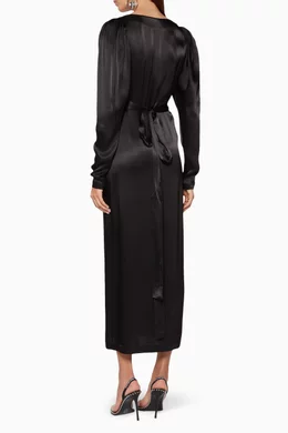 rotate black pleated dress ROTATE Black Number 7 Pleat Dress