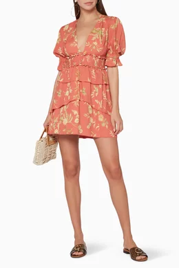 knee length dresses for ladies Floral Eyelet Mini Dress S / WH