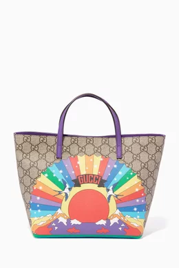 Buy Gucci Brown Brown GG Rainbow Girls Tote Bag for Kids Online