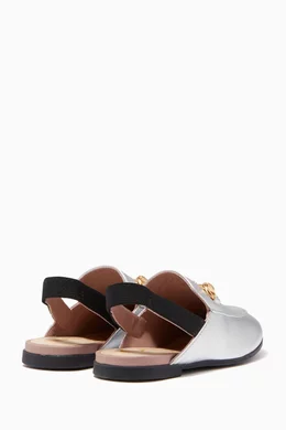 Gucci silver slippers top