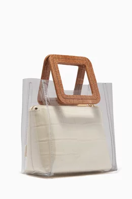 Buy Staud Neutral Cream Mini Shirley PVC Leather Bag for Women