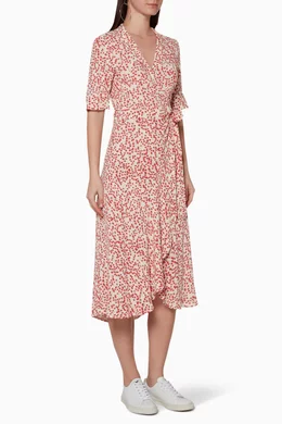 Ganni goldstone wrap dress shop