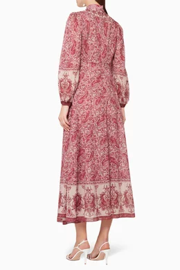Buy Zimmermann Red Amari Paisley-Print Dress for Women Online | Ounass  Kuwait
