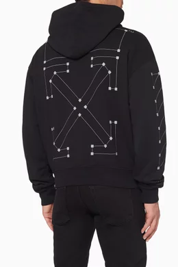 Buy Off-White Black Backbone Print Cotton Hoodie for Men Online
