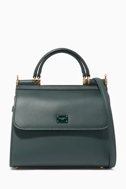 Buy Dolce Gabbana Green Sicily 58 Small Calfskin Bag for Women