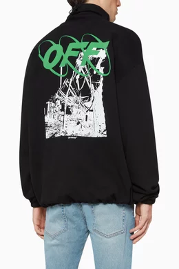 Buy Off-White Black Ruined Factory Funnel Neck Sweatshirt for Men