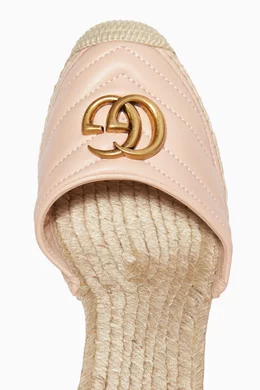 Buy Gucci Neutral GG Marmont Espadrille Wedge Sandals in Matelassé