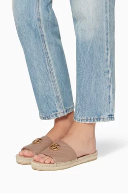 Buy Gucci Neutral Marmont Leather Espadrille Sandal for Women Online Ounass Kuwait