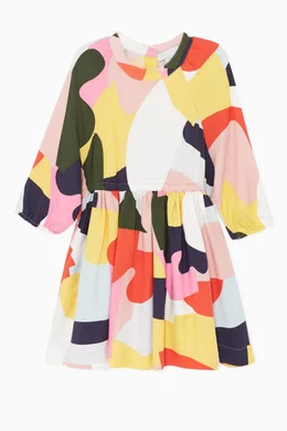 Buy Stella McCartney Multicolour Patchwork Twill Flared Dress for