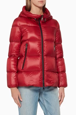 Buy Moncler Red Seritte Quilted Down Jacket for Women Online