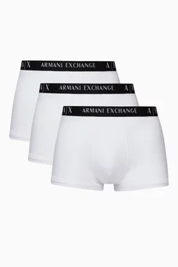 Buy Armani Exchange White Logo Boxer Briefs, Set of for Men
