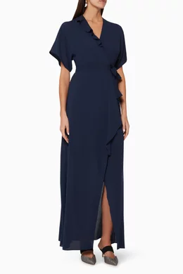 Nova frill wrap maxi dress top