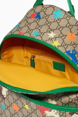 Buy Gucci Neutral Junior GG Logo Multi coloured Backpack for Girls Online Ounass Kuwait