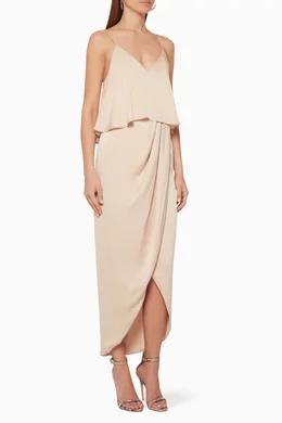 uniqlo mercerized cotton a line dress Asymmetrical Ruffle Slip Dress – Gwynn's main image 1