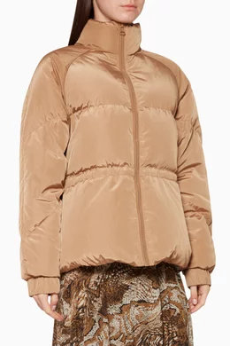 Buy Ganni Neutral Tech Down Puffer Jacket for Women Online Ounass Kuwait