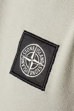Buy Stone Island Grey Logo Patch Polo Shirt for Men Online