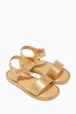 Buy Mini Melissa Gold Mar Sandal III for Girls Online Ounass Kuwait