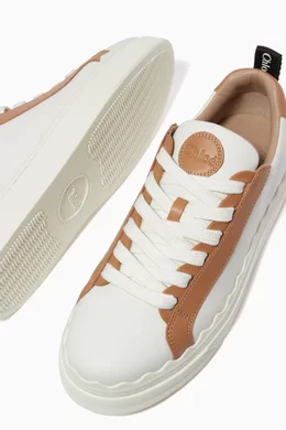 Buy Chloé Neutral Lauren Sneakers in Linen Leather for Women