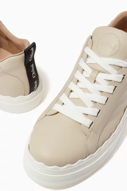 Buy Chloé Neutral Lauren Sneakers in Leather for Women Online