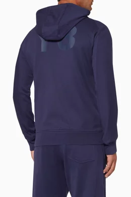 Buy Y-3 Blue Back Logo-Print Zip-Up Hoodie for Men Online Ounass