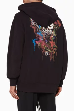 Buy Y-3 Black Oversized Toketa Print Hoodie for Men Online
