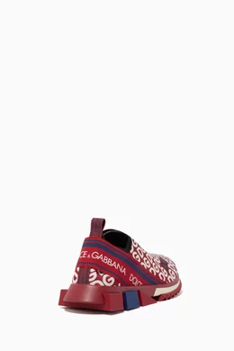 Buy Dolce Gabbana Red Sorrento DG Stretch-Knit Sneakers for Men
