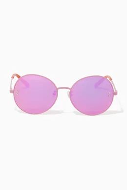 Buy Stella McCartney Pink Round Mirror Sunglasses for Girls  display picture 3