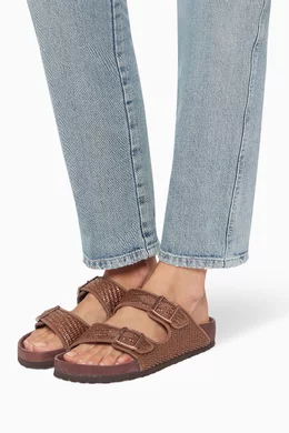 Buy Birkenstock Brown Arizona Il Dolce Far Niente Raffia Sandals