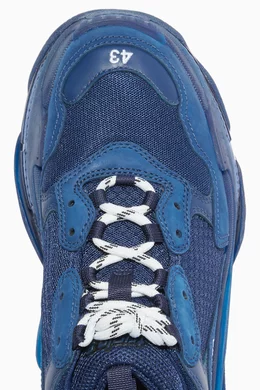 Buy Balenciaga Blue Triple S Clear Sole Sneakers for Men Online