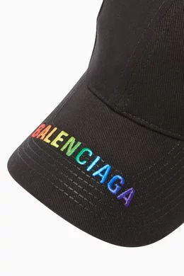 Balenciaga hat rainbow top