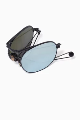 Buy Garrett Leight California Black Van Buren 49 Vinyl Mirror