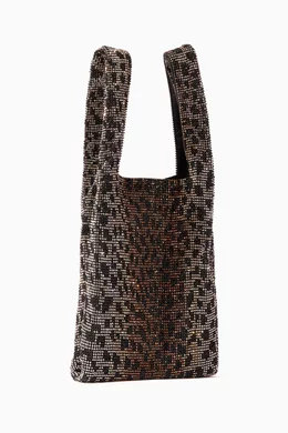 Buy Alexander Wang Brown Wangloc Rhinestone Mesh Mini Shopper Bag for Women Online Ounass Kuwait