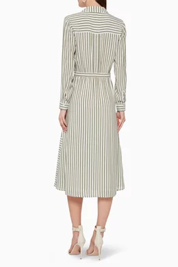 Buy WHISTLES Multicolour Stripe Wrap Shirt Dress for Women Online Ounass Kuwait