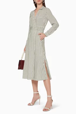Buy WHISTLES Multicolour Stripe Wrap Shirt Dress for Women Online Ounass Kuwait