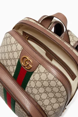 Buy Gucci Brown Medium Ophidia GG Canvas Backpack for Men Online