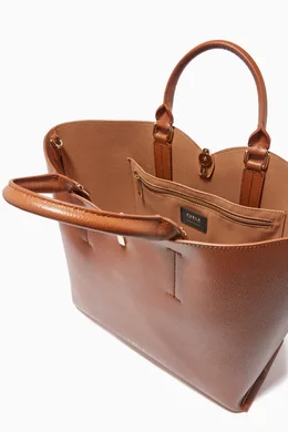 Buy Furla Brown Medium Ribbon Leather Tote Bag for Women Online