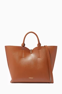 Buy Furla Brown Medium Ribbon Leather Tote Bag for Women Online