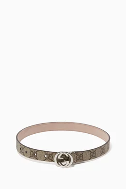 Buy Gucci Neutral GG Supreme Belt for Boys Online Ounass Kuwait