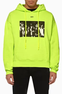 Buy Off-White Yellow Spray Paint Logo Hoodie for Men Online