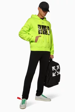 Buy Off White Yellow Spray Paint Logo Hoodie for Men Online Ounass Kuwait