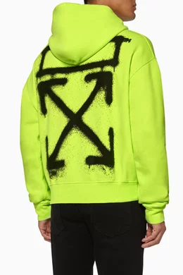 Buy Off-White Yellow Spray Paint Logo Hoodie for Men Online