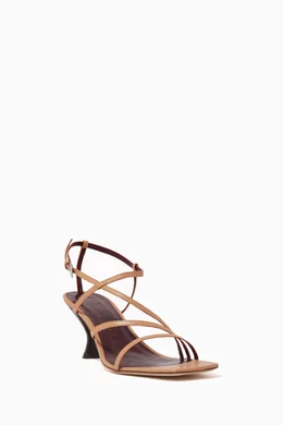 Buy Staud Neutral Gita Leather Sandals for Women Online Ounass Kuwait