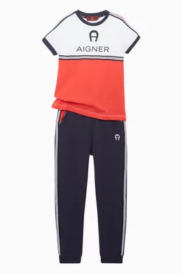 Buy AIGNER Red Logo Jersey Cotton T-Shirt for Boys Online Ounass