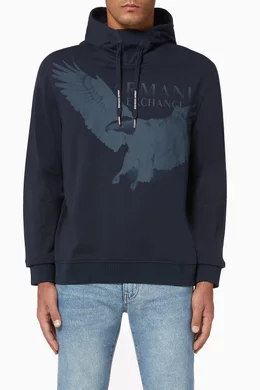 Eagle Print Hoodie Armani All Over Eagle Hoodie Buy Armani