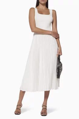 open lace back dress Theory Check Print Pleated Minidress in Sapphire Multi