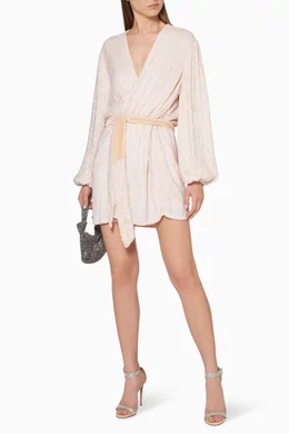 Buy Retrofete Pink Gabrielle Sequin Robe Dress for Women Online Ounass Kuwait