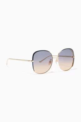 Buy Gucci Blue Square Metal Sunglasses for Women Online Ounass